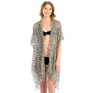 LOF Leopard Pattern Print Cover Up Kimono
